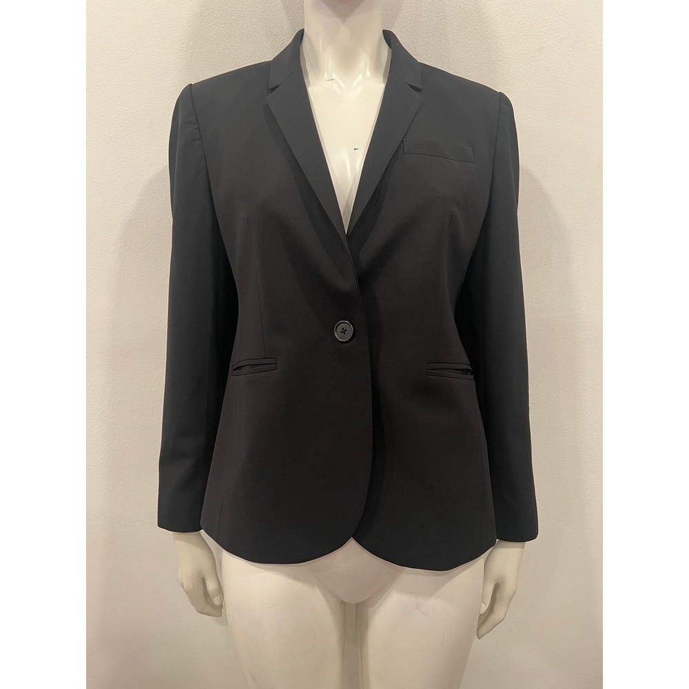J.Crew 1035 Bi-Stretch Wool Blazer One Button Petite Womens Size 10P Black